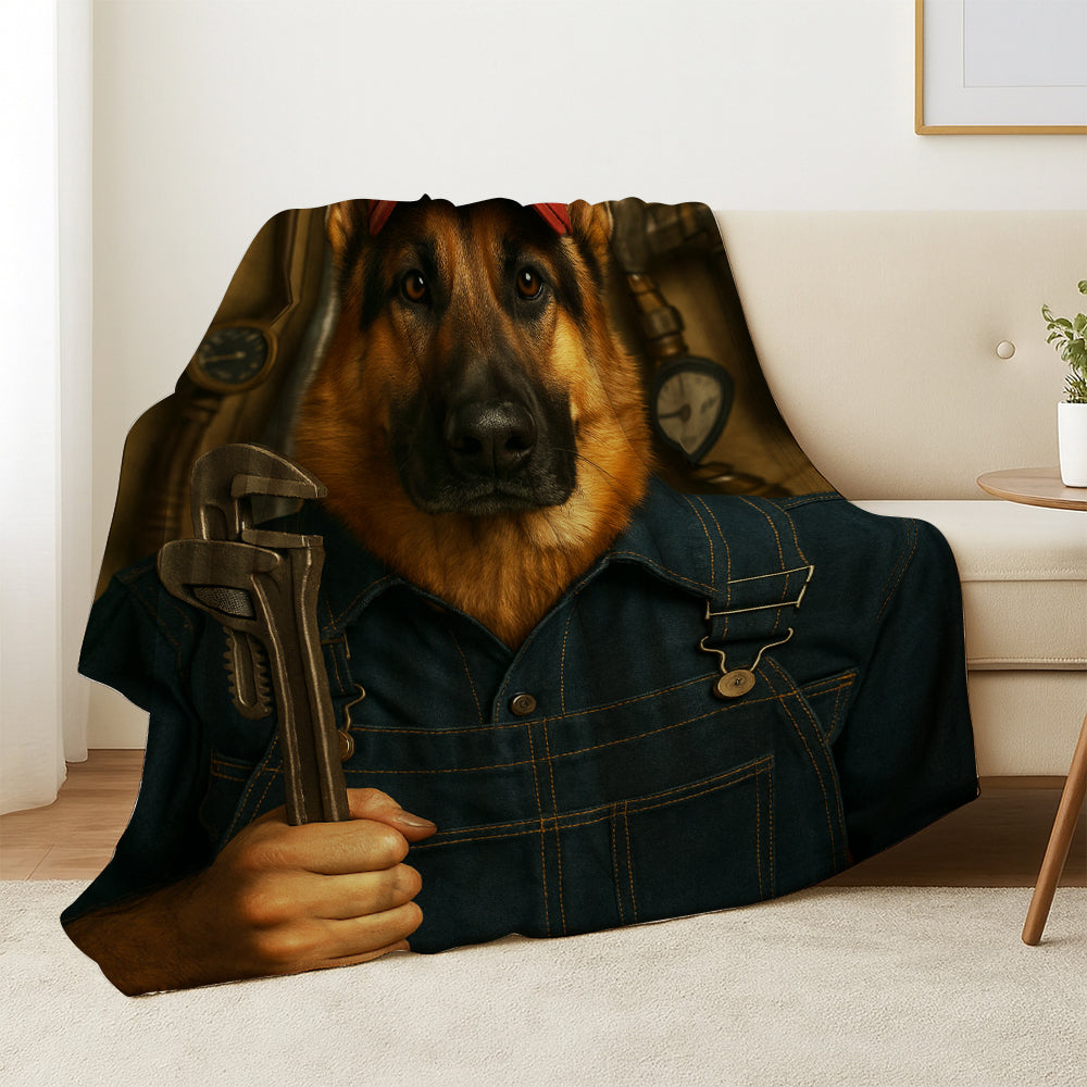 Custom Photo Plumber Dog BlanketGift For Dog Lovers