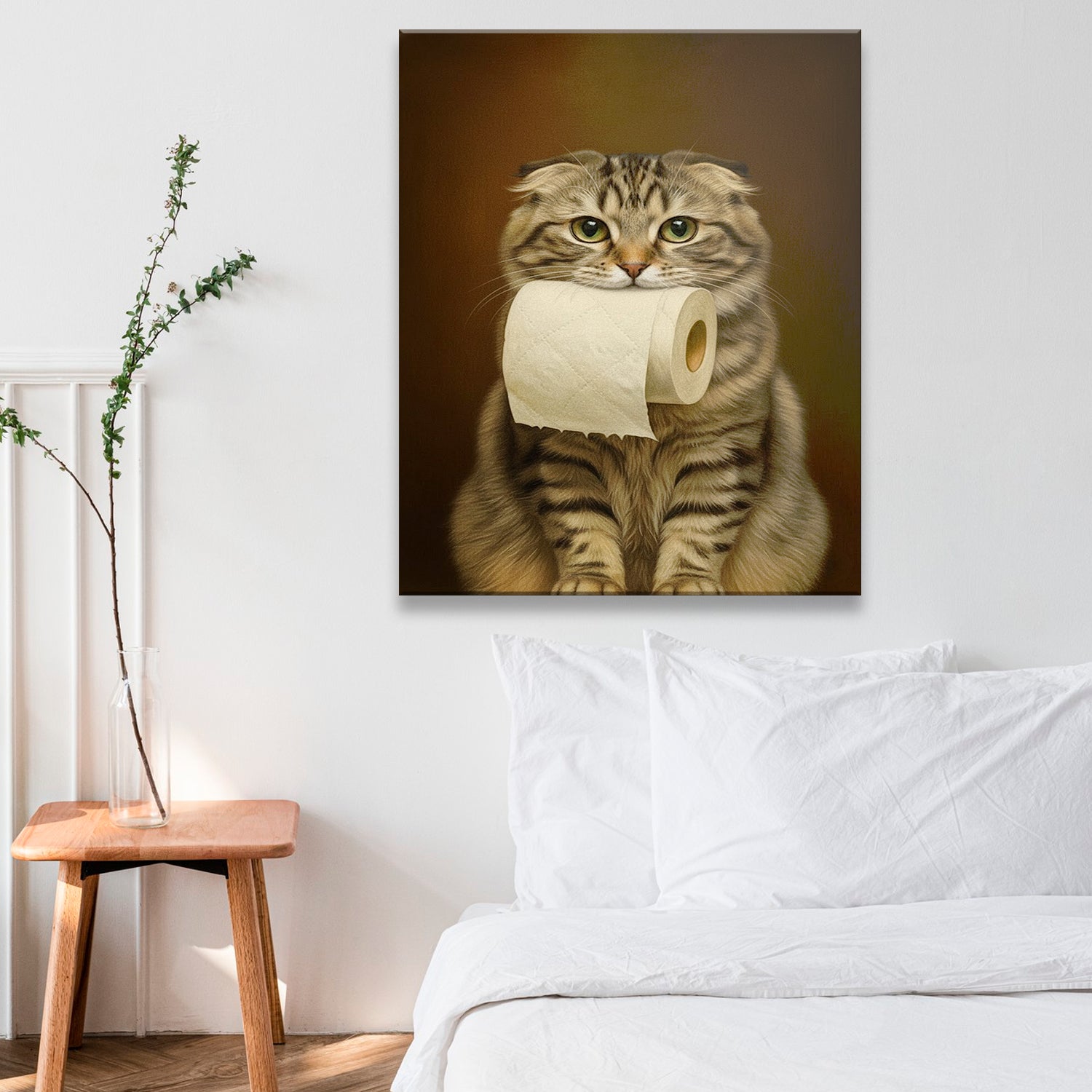 Custom Photo Cat Bathroom Style 18 Canvas Gift For Cat Lovers