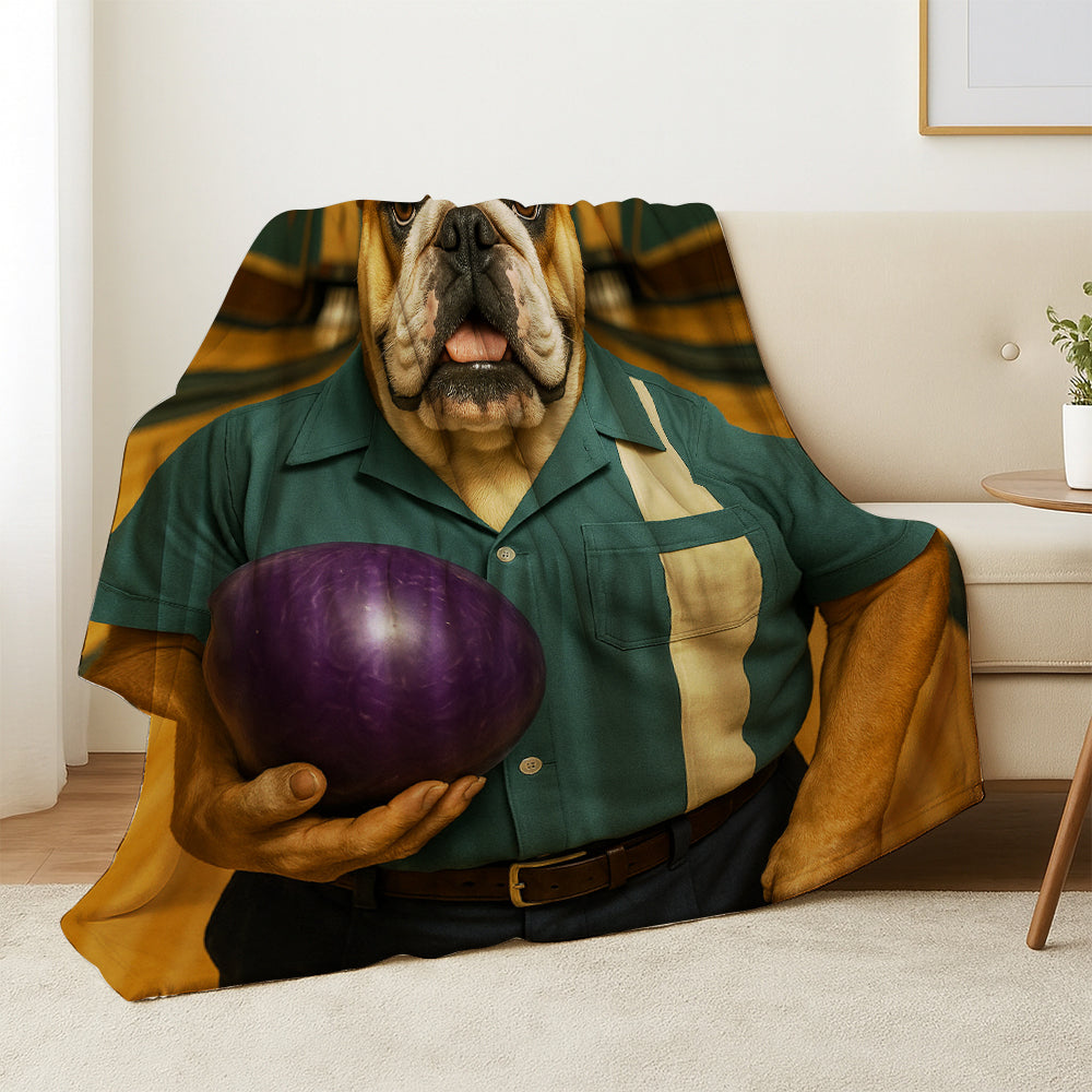 Custom Photo Bowling Dog BlanketGift For Dog Lovers