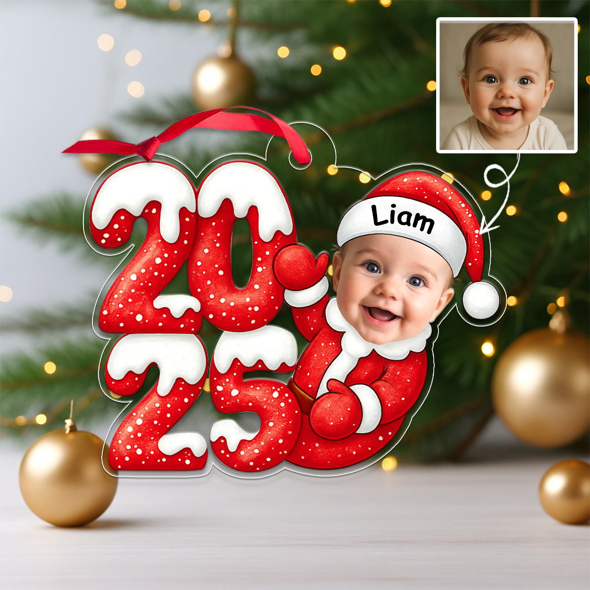 Custom Photo Baby 2025 Xmas