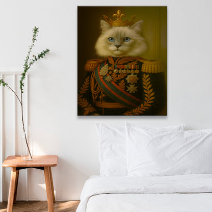 Custom Photo Cat King Crown Royal Canvas _ Gift For Cat Lovers