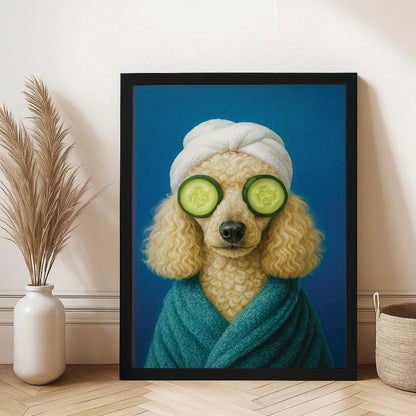 Custom Photo Dog Bathroom Style 21 Canvas Framed Wall Art Gift For Dog Lovers