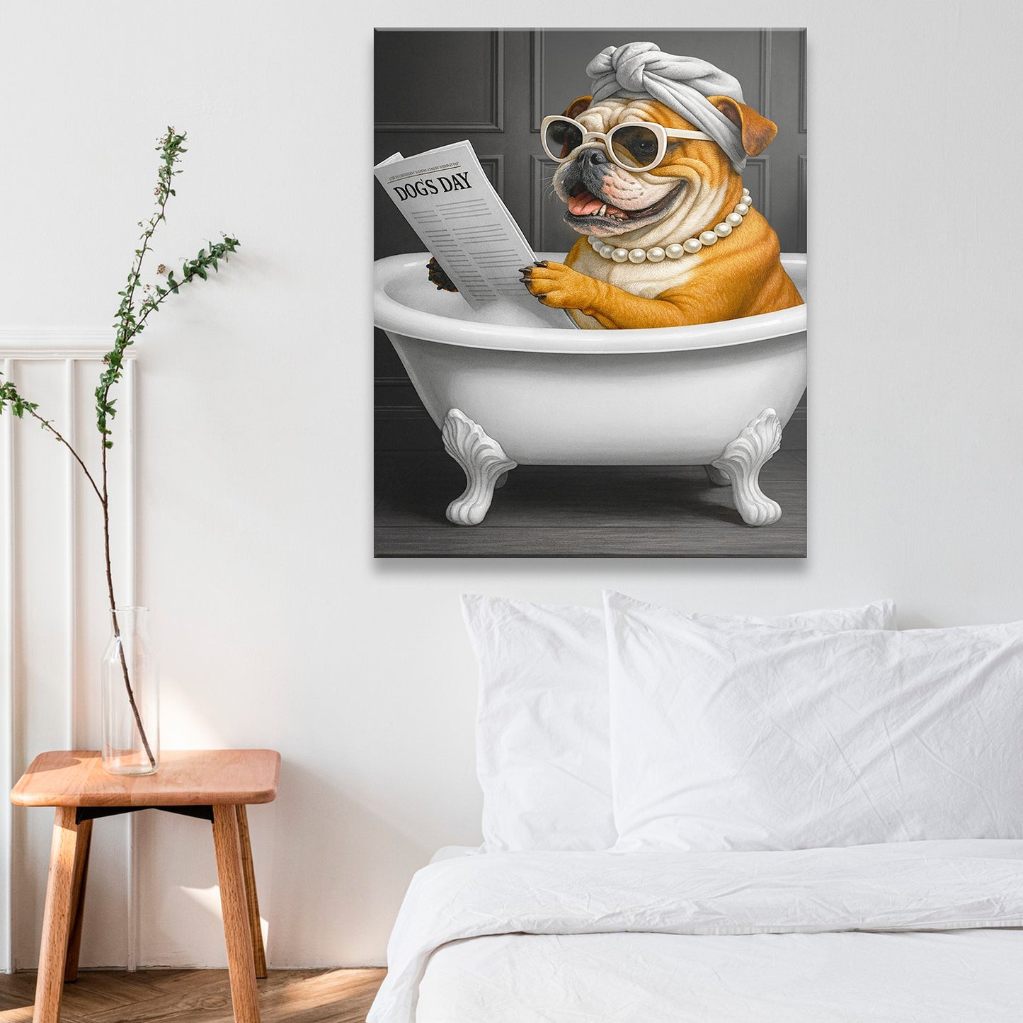 Custom Photo Dog Bathroom Style 9 Canvas Gift For Dog Lovers