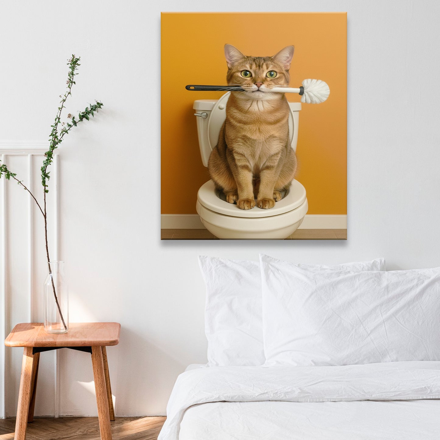 Custom Photo Cat Bathroom Style 31 Canvas Gift For Cat Lovers