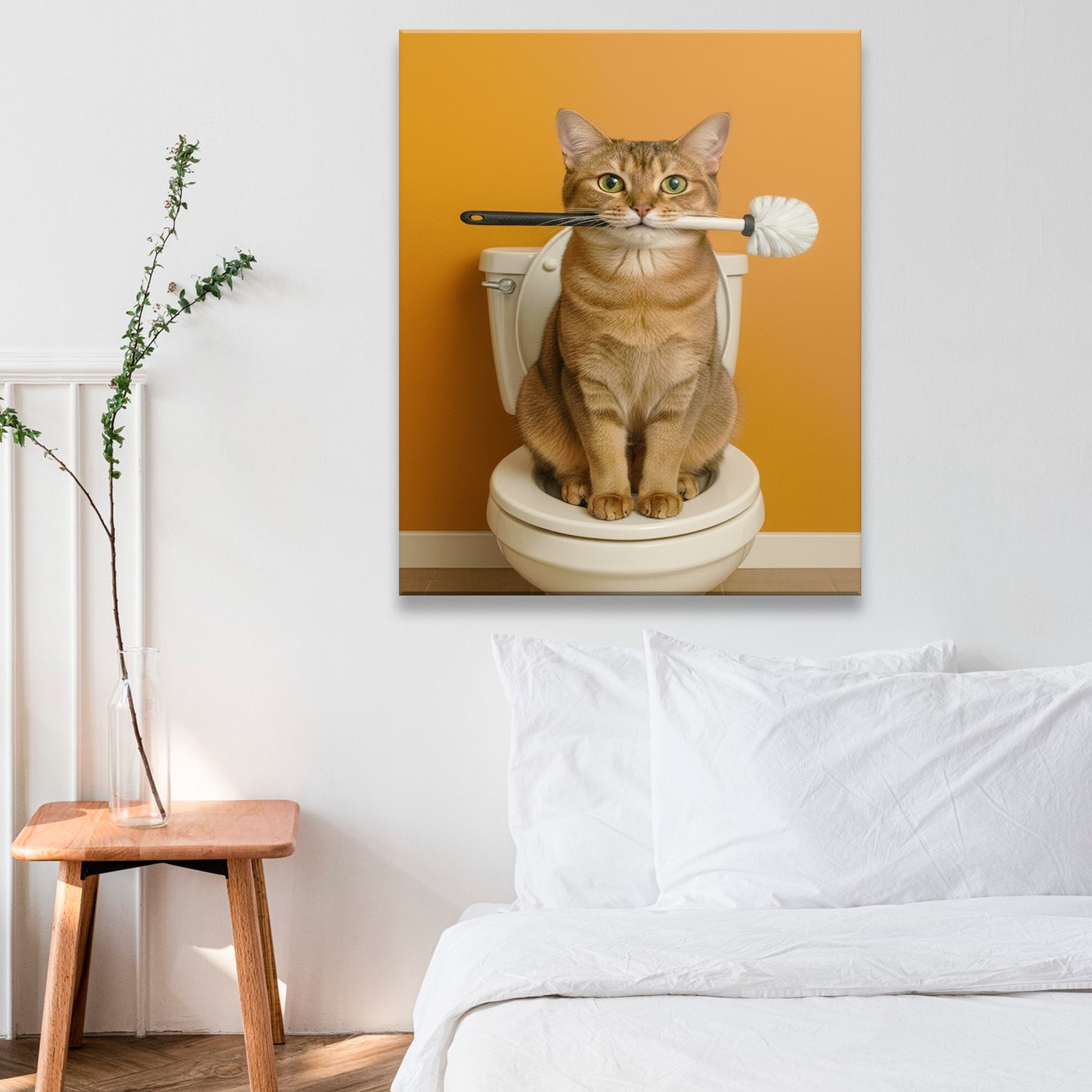 Custom Photo Cat Bathroom Style 31 Canvas Gift For Cat Lovers