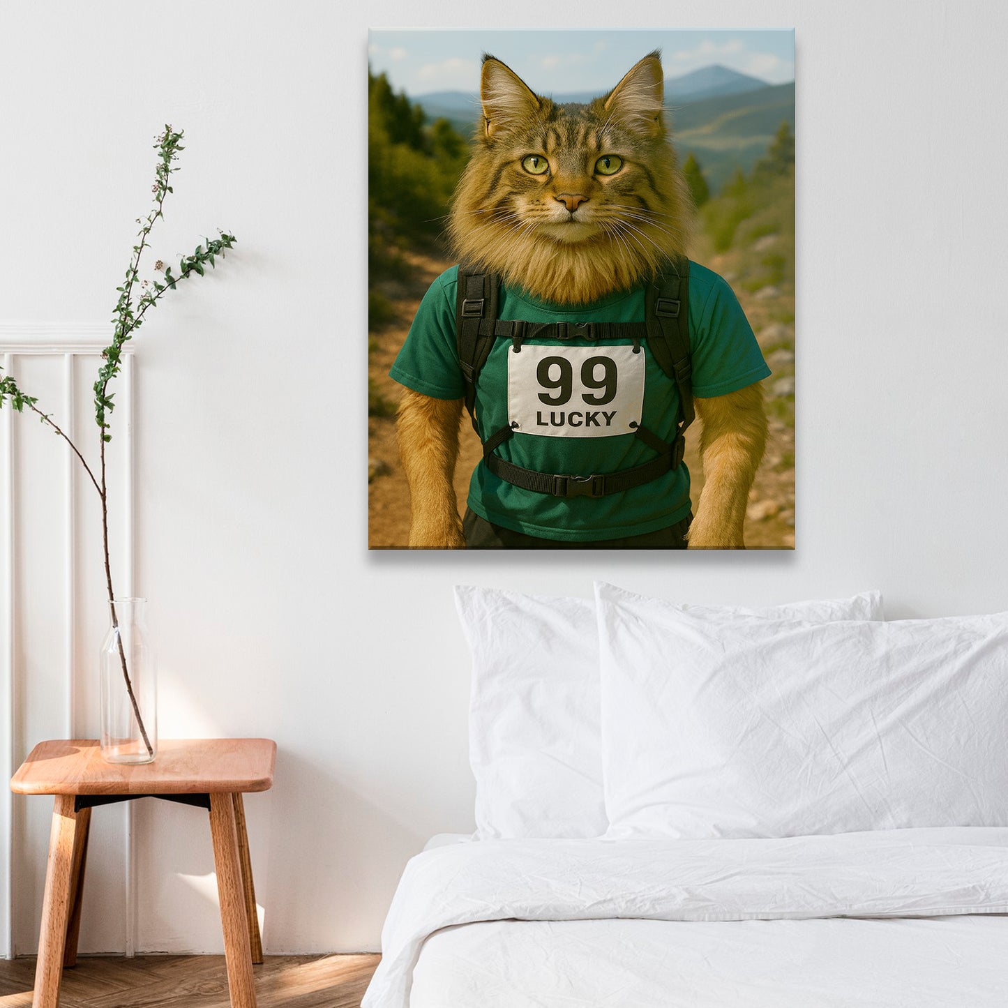 Custom Photo Trail Runner Cat Canvas Gift For Cat Lovers