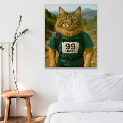 Custom Photo Trail Runner Cat Canvas Gift For Cat Lovers
