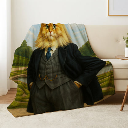 Custom Photo Pawky Blinder Cat Blanket