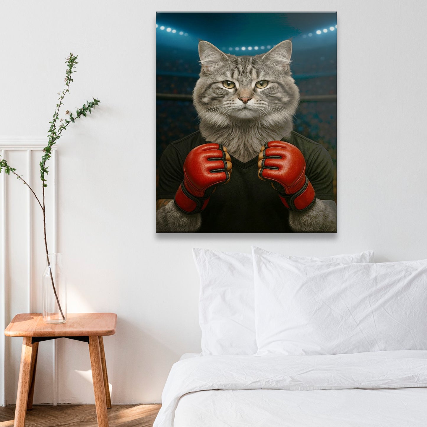 Custom Photo Mma Cat Canvas Gift For Cat Lovers
