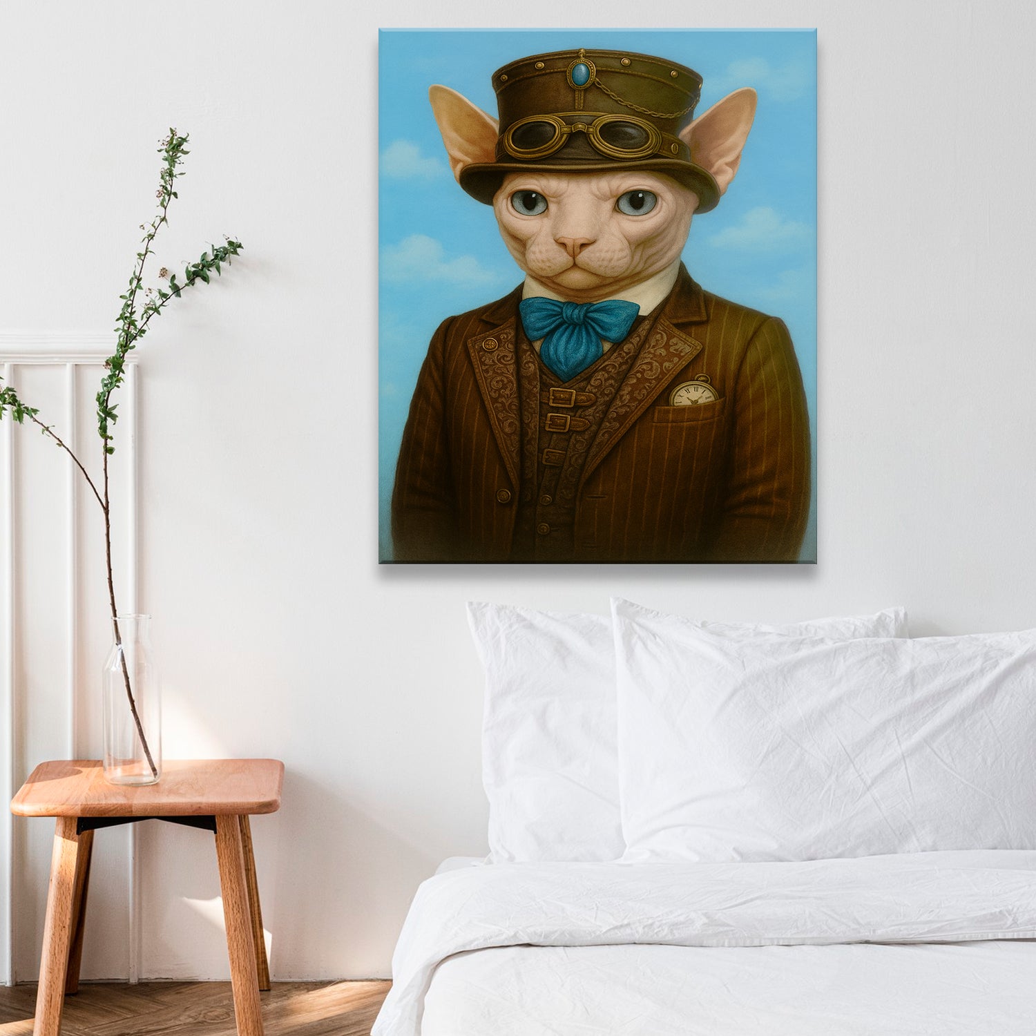 Custom Photo Pilot Cat Canvas Gift For Cat Lovers