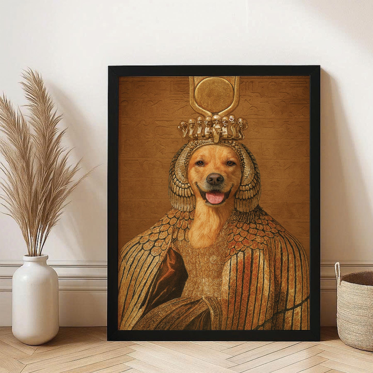 Custom Photo Cleopawtra Dog Canvas Framed Wall Art Gift For Dog Lovers