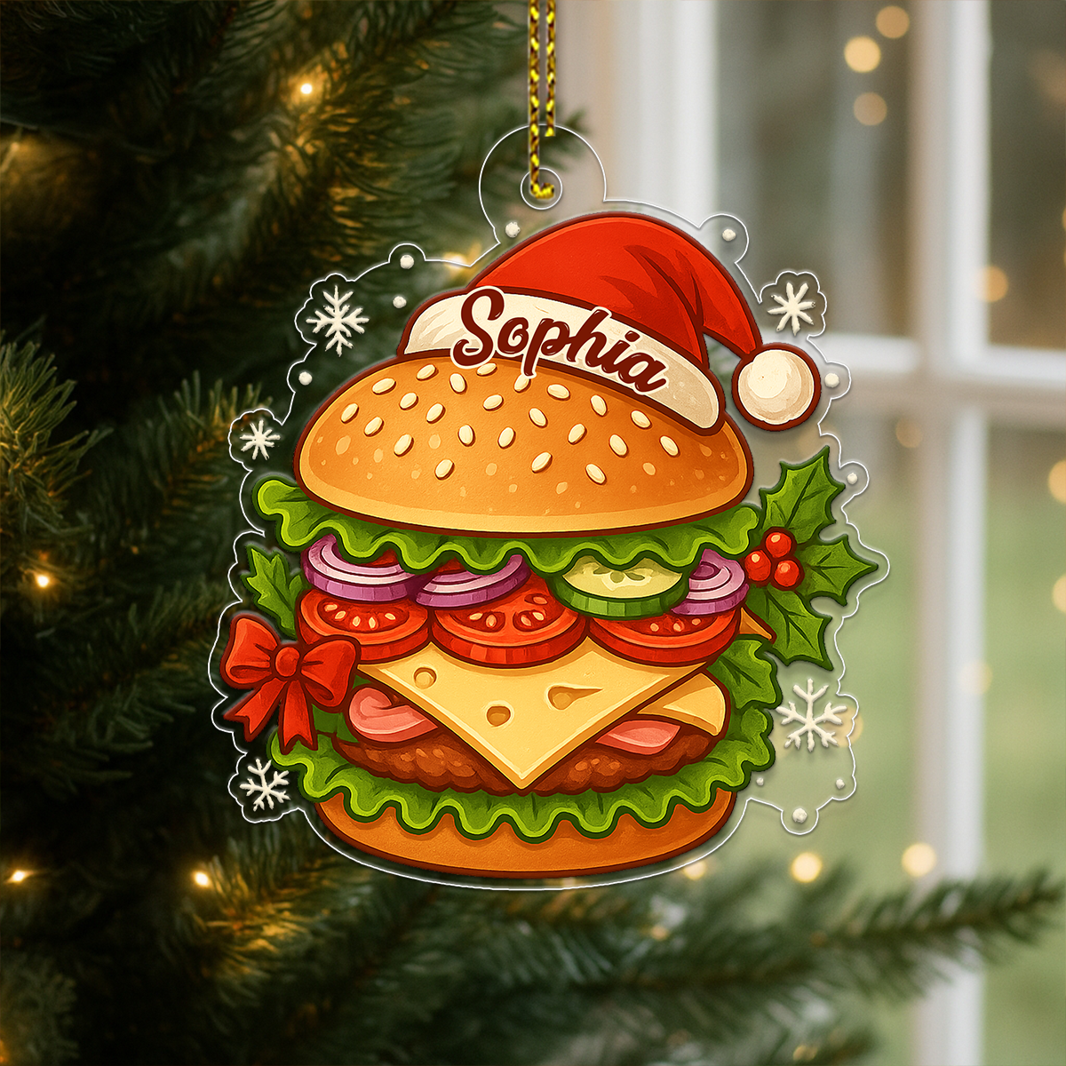 Custom Name Hamburger Christmas