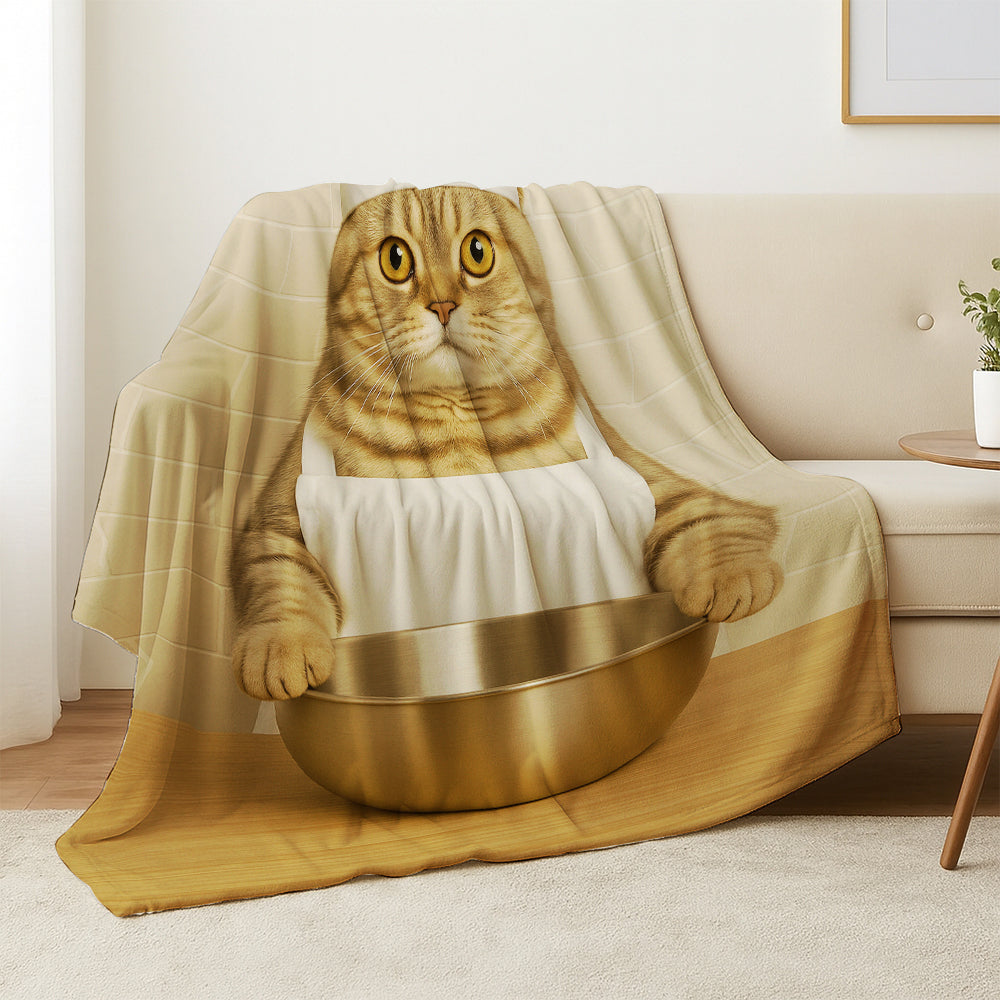 Custom Photo Cat Chef Blanket Gift For Cat Lovers