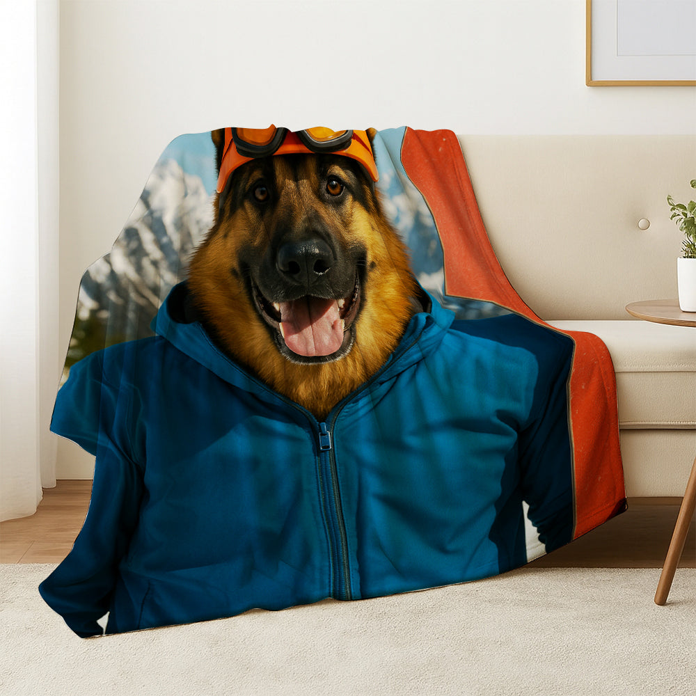 Custom Photo Snowboarder Dog BlanketGift For Dog Lovers