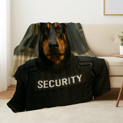 Custom Photo Security Guard Dog BlanketGift For Dog Lovers