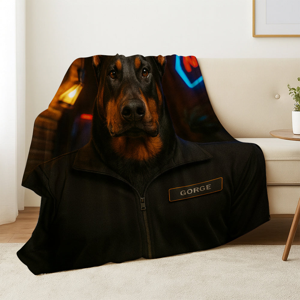 Custom Photo Bouncer Night Club Security Dog BlanketGift For Dog Lovers