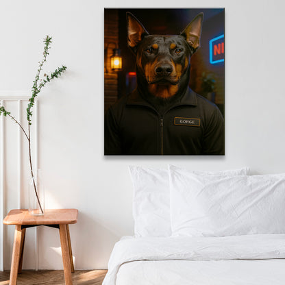 Custom Photo Bouncer Night Club Security Dog Canvas Gift For Dog Lovers