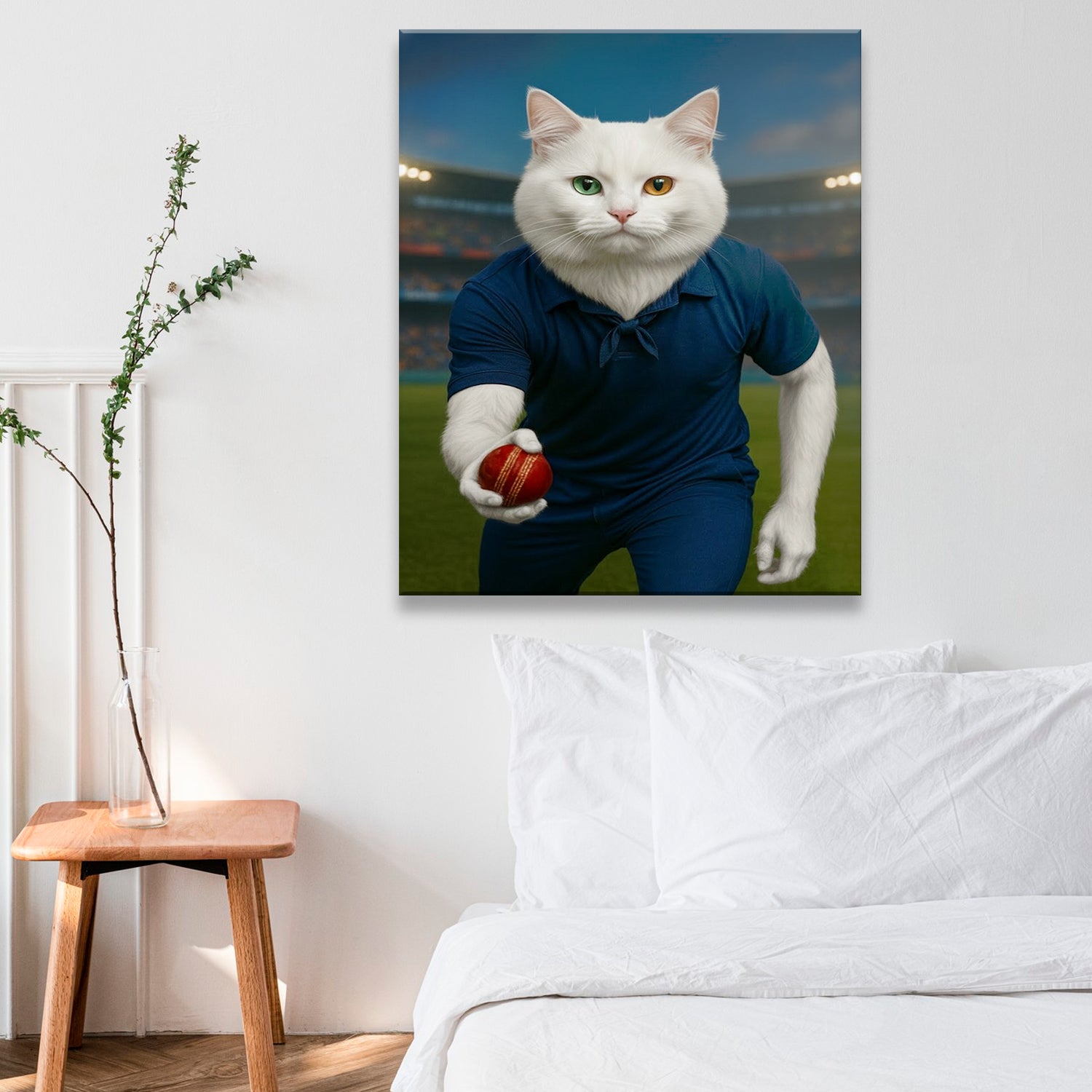 Custom Photo Bowler Cat Canvas Gift For Cat Lovers