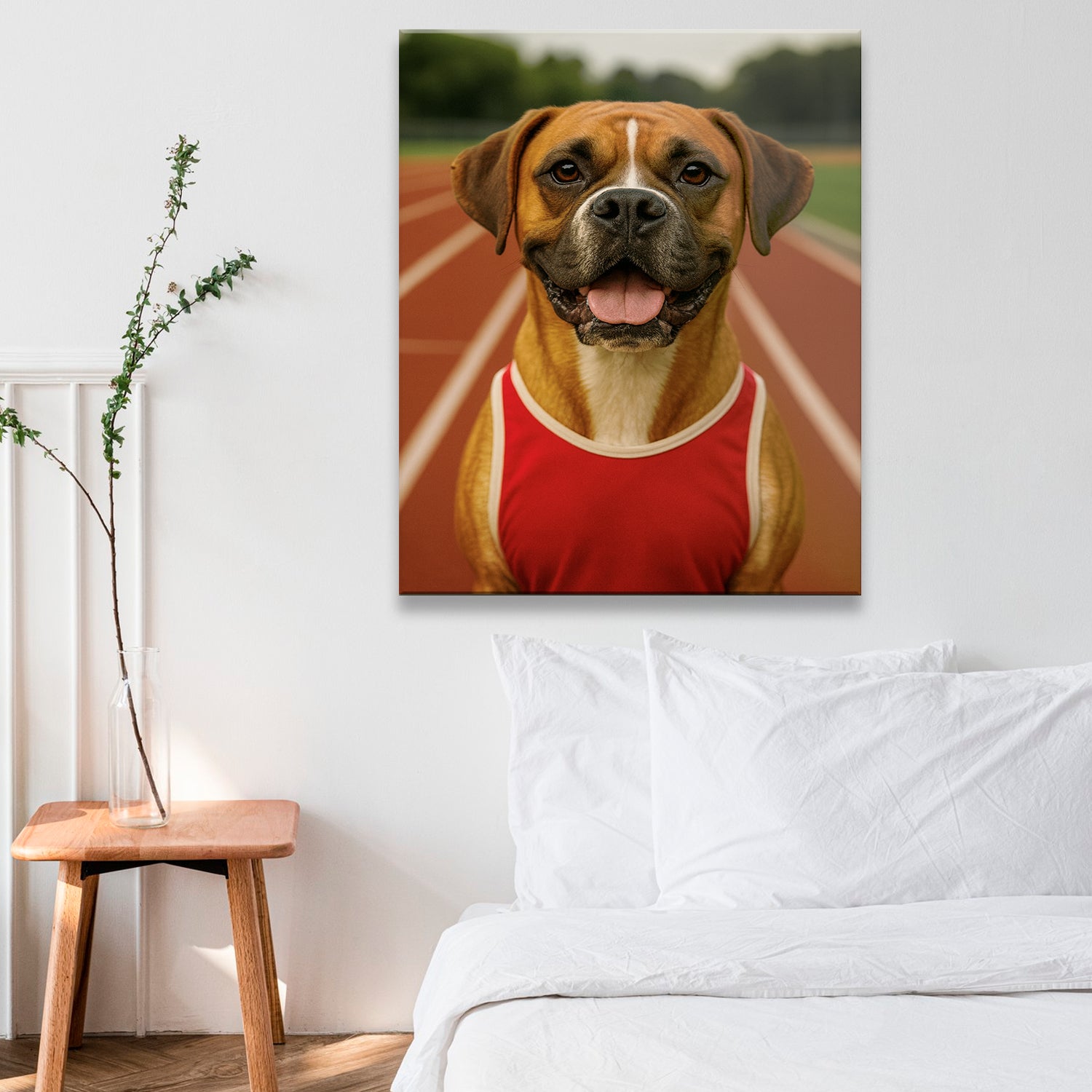 Custom Photo Runner Dog Canvas Gift For Dog Lovers