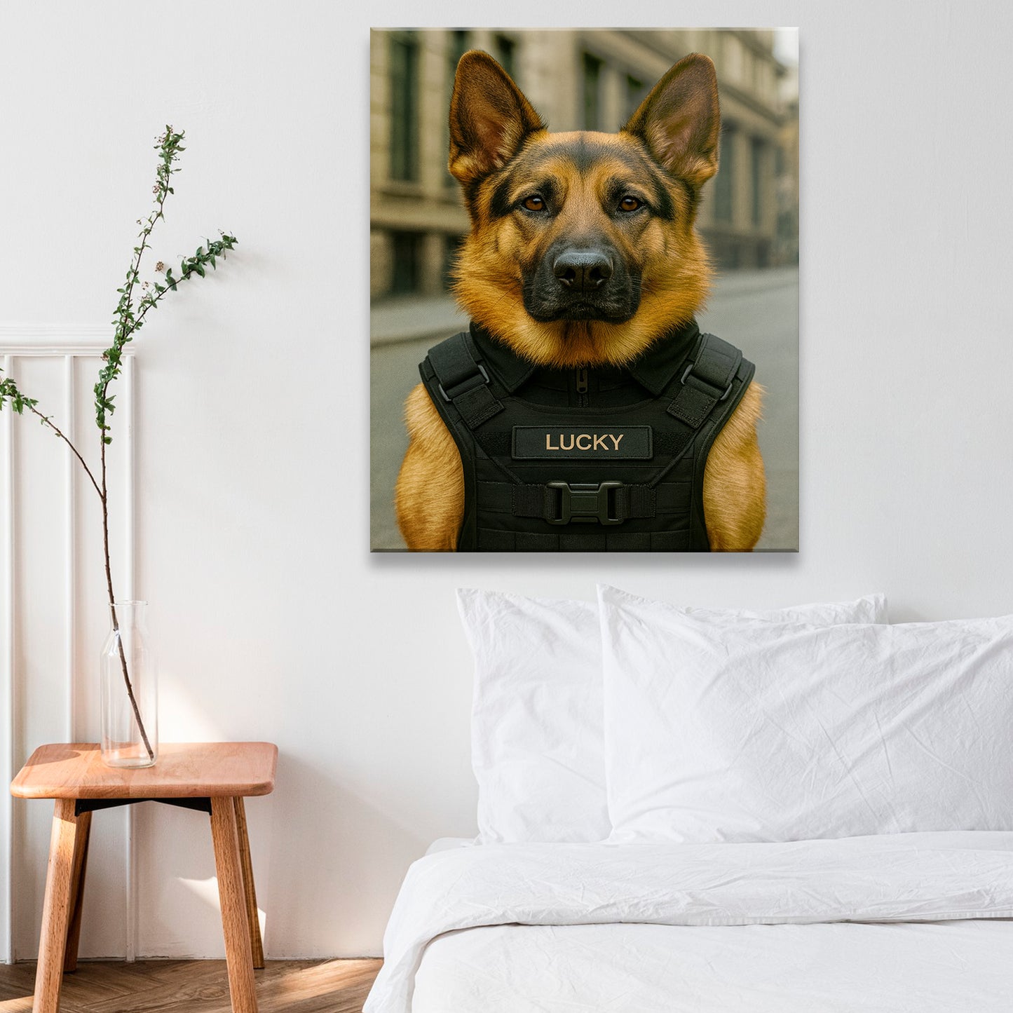 Custom Photo Tactical Dog Canvas Gift For Dog Lovers