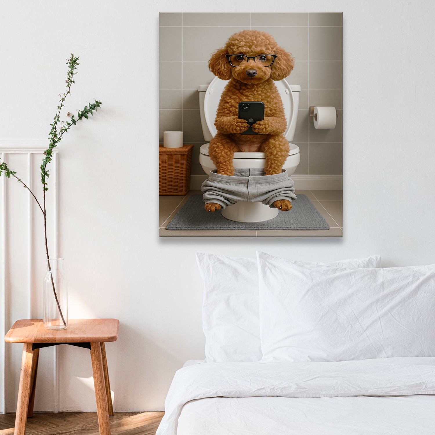 Custom Photo Dog Bathroom Style 15 Canvas Gift For Dog Lovers