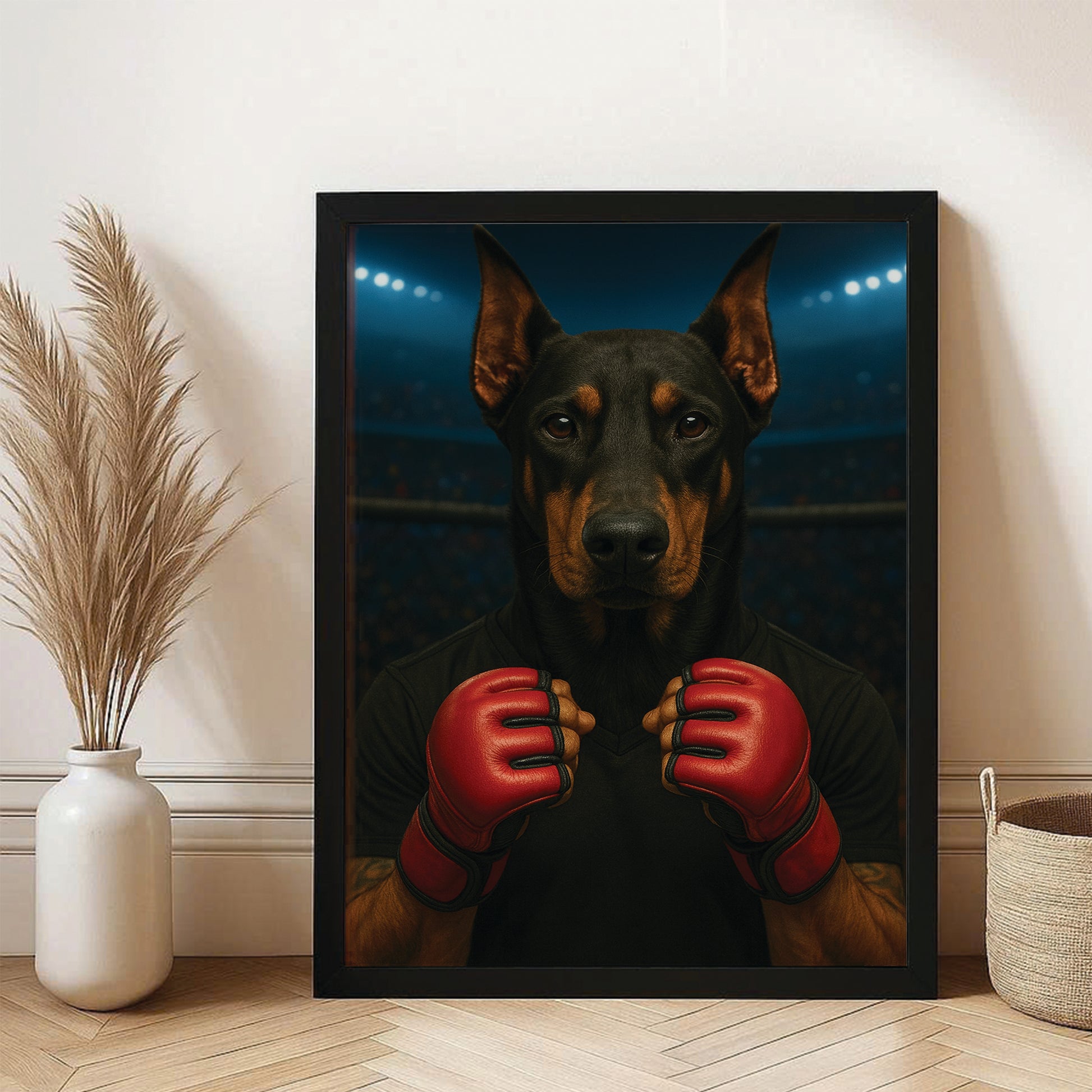 Custom Photo Mma Dog Canvas Framed Wall Art Gift For Dog Lovers