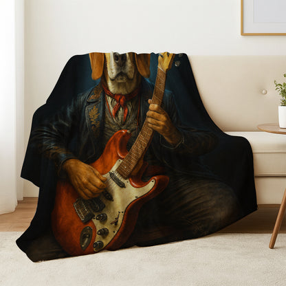 Custom Photo Dog Rock n Roll BlanketGift For Dog Lovers