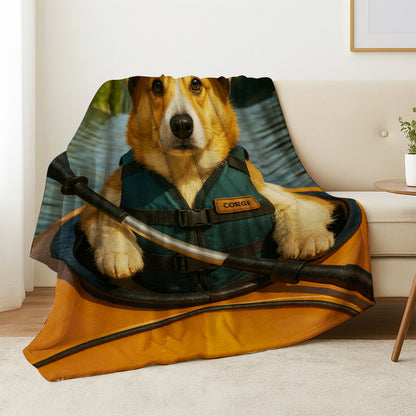 Custom Photo Kayak Dog BlanketGift For Dog Lovers