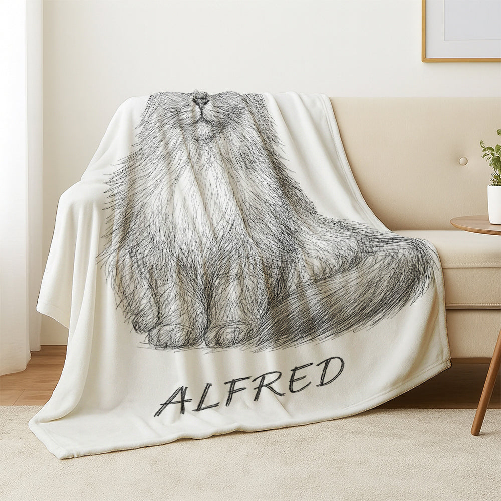 Custom Photo Cat Pencil Art