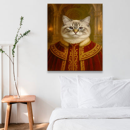 Custom Photo King Royal Cat Style 01 Canvas Gift For Cat Lovers