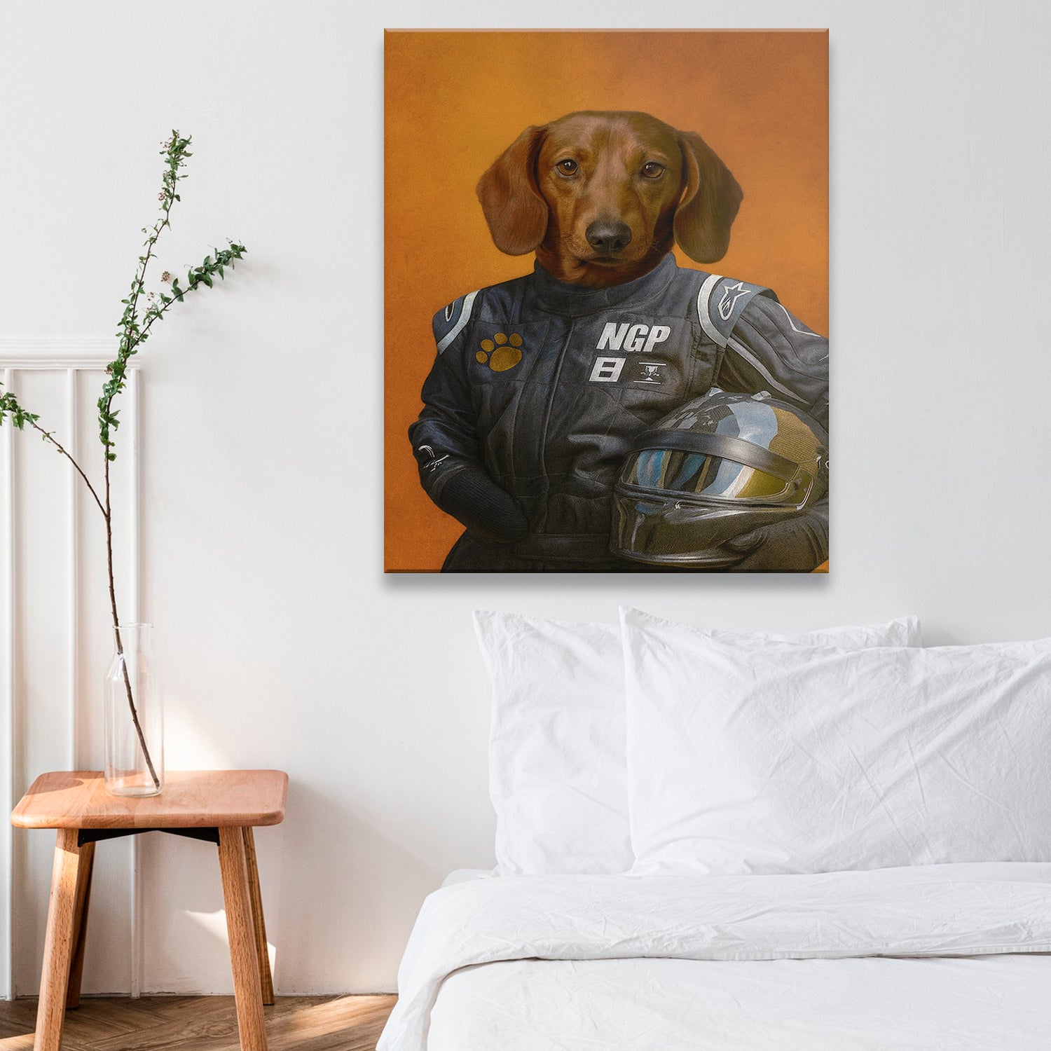 Custom Photo Dog Racer Canvas Gift For Dog Lovers