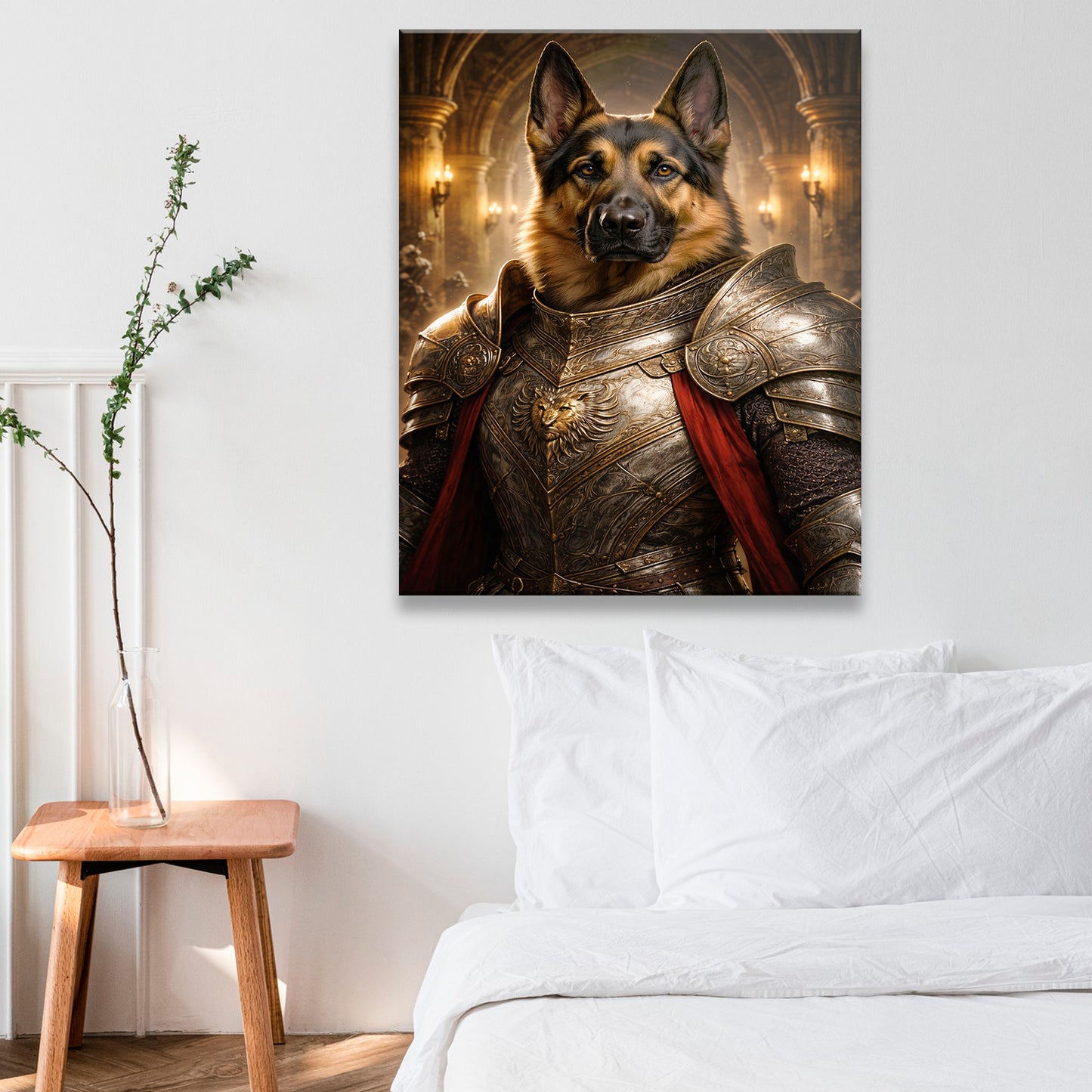 Custom Photo Royal Knight Dog Style 01 Canvas Gift For Dog Lovers