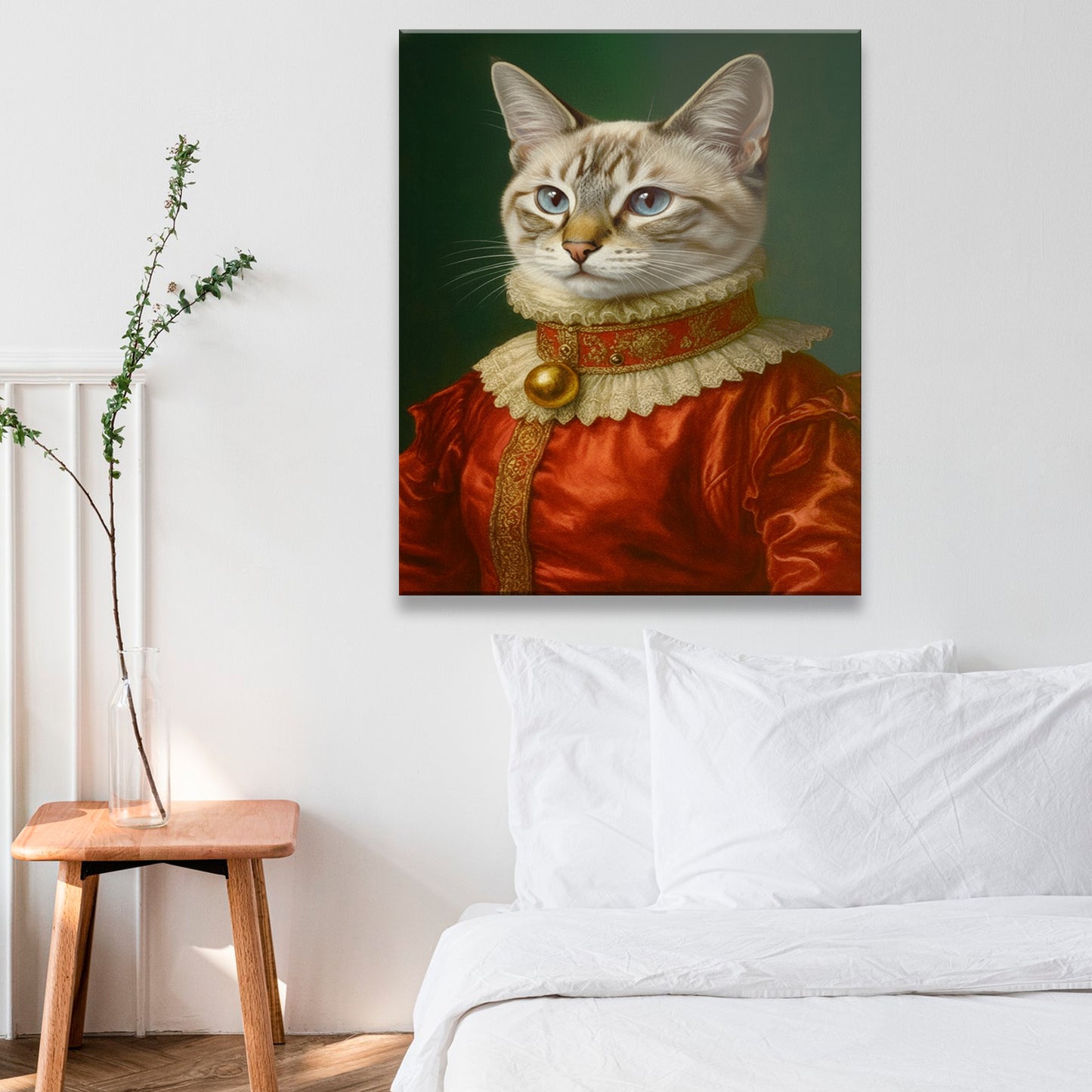 Custom Photo Cat Potrait Royal Canvas Gift For Cat Lovers