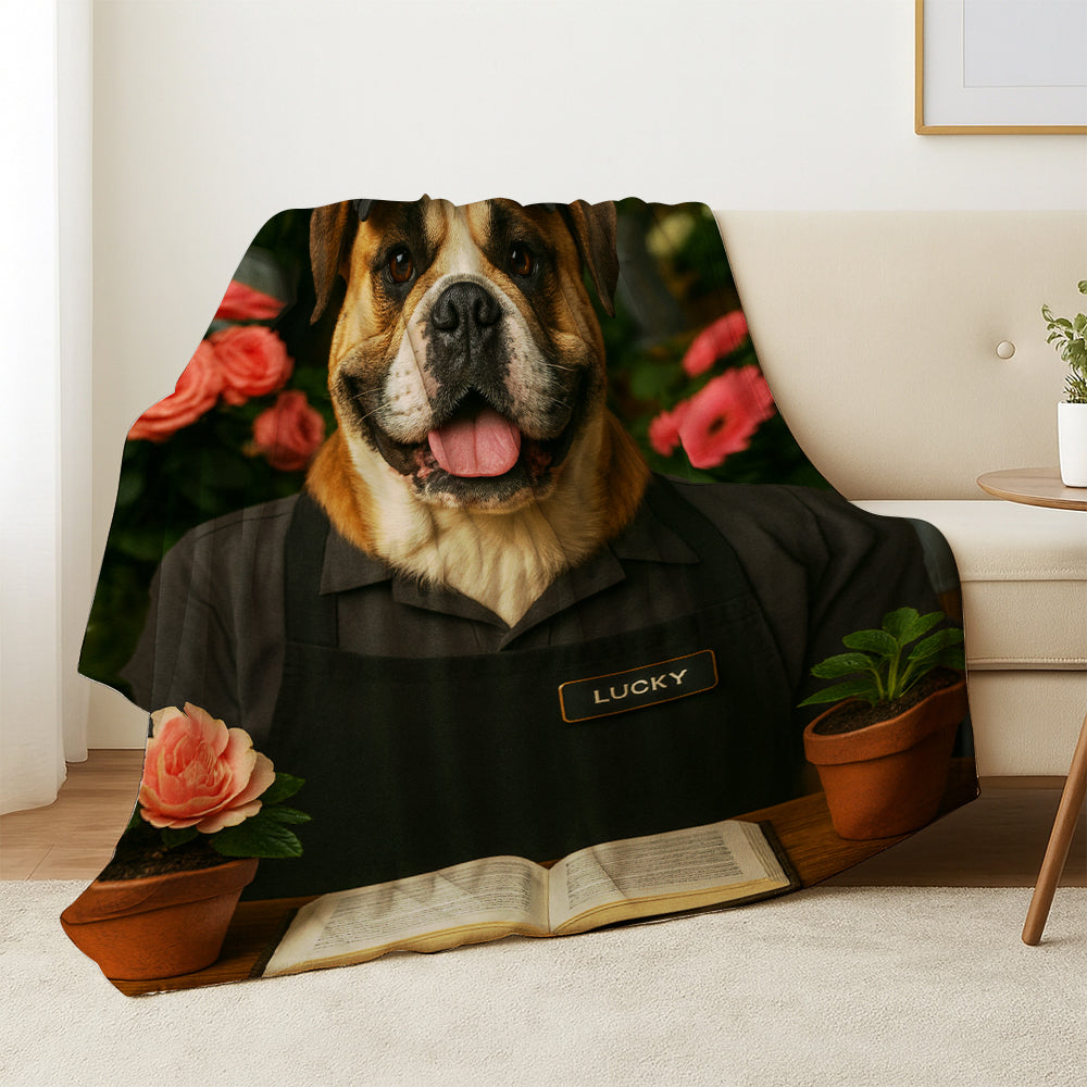 Custom Photo Flower Shop Florist Dog BlanketGift For Dog Lovers