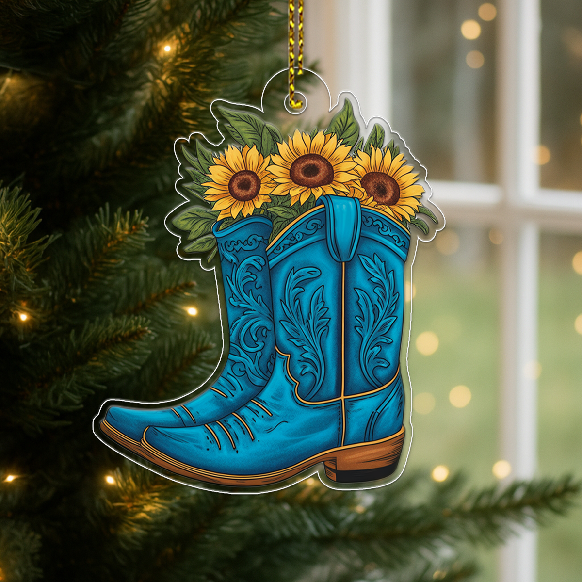 Flower Cowgirl Acrylic Ornament Christmas Gift