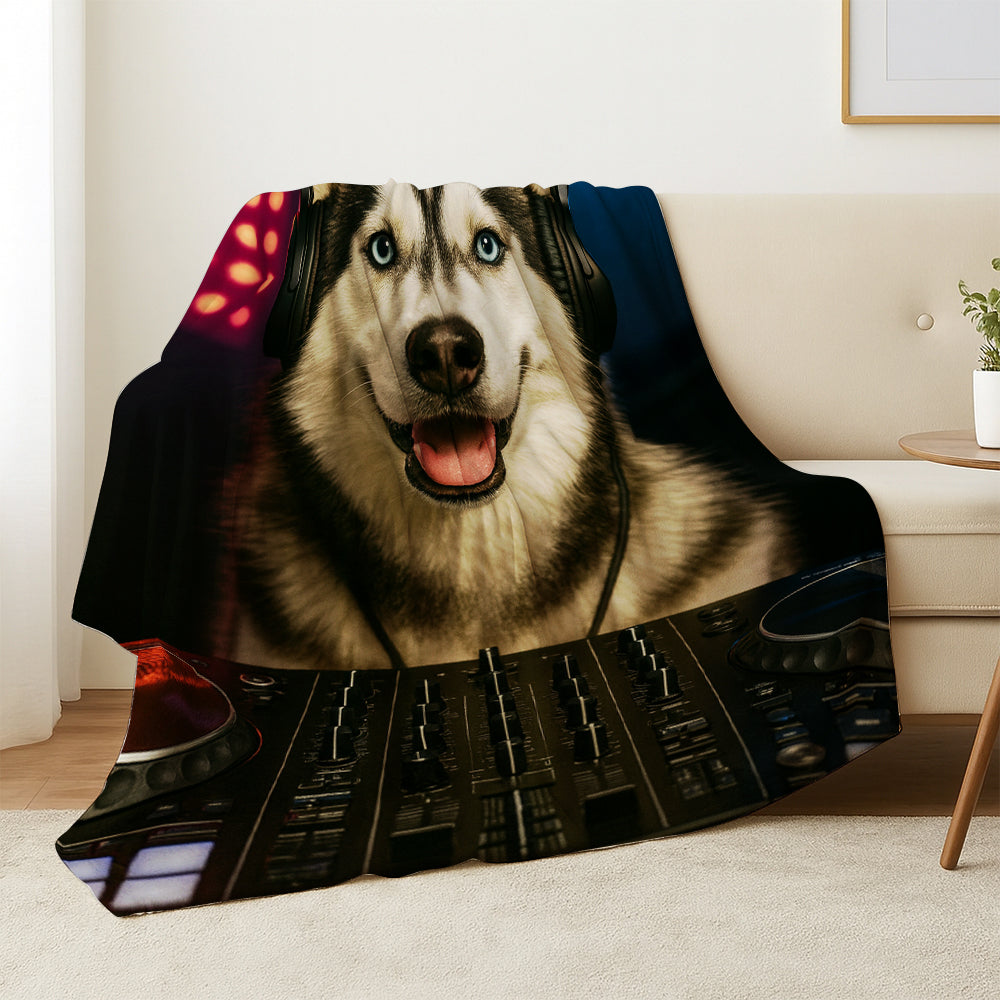 Custom Photo Dj Dog BlanketGift For Dog Lovers