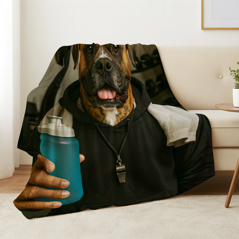 Custom Photo Personal Trainer Dog BlanketGift For Dog Lovers