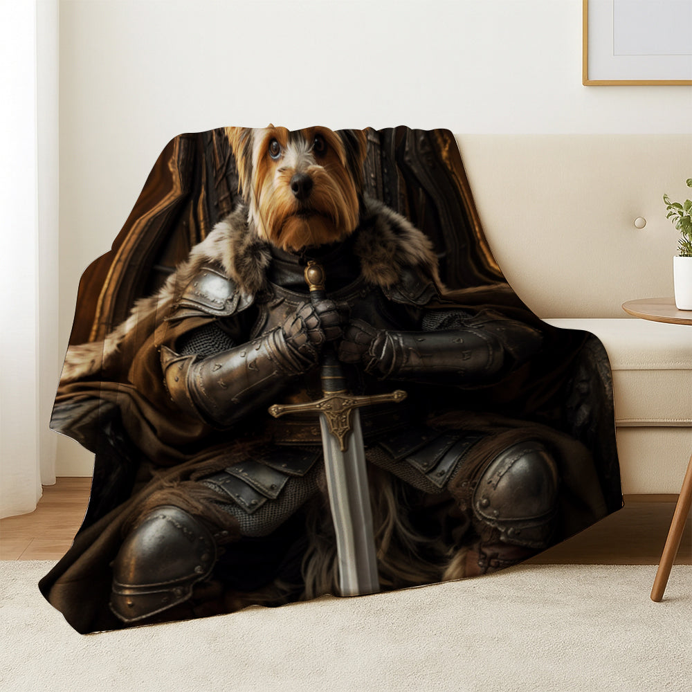 Custom Photo Royal Pet Portrait Blanket Gift For Dog Lover