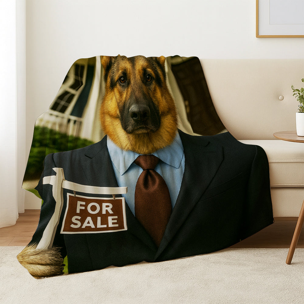 Custom Photo Realtor Dog BlanketGift For Dog Lovers