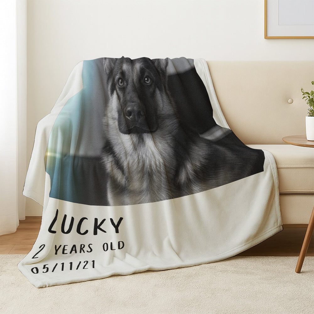 Custom Photo Polaroid Film BlanketGift For Dog Lovers