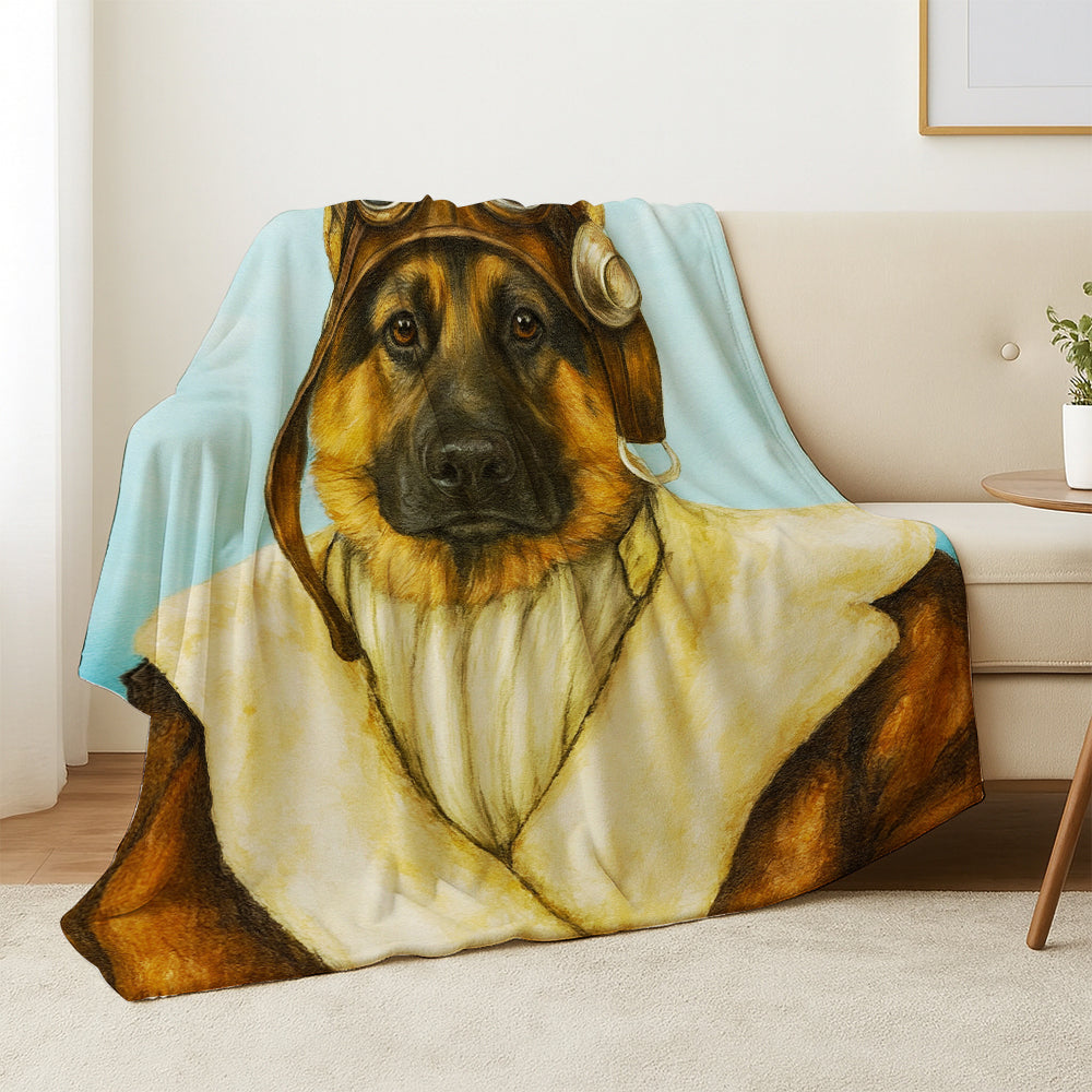 Custom Photo Portrait Pilot BlanketGift For Dog Lovers