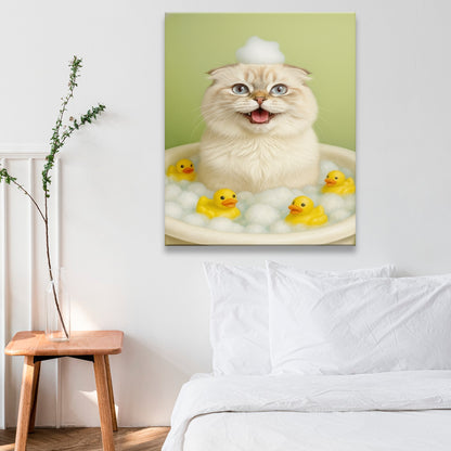 Custom Photo Cat Bathroom Style 25 Canvas Gift For Cat Lovers