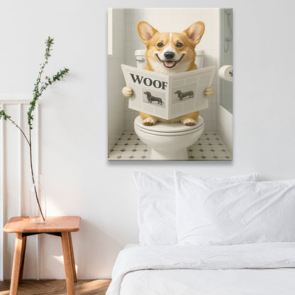 Custom Photo Dog Bathroom Style 6 Canvas Gift For Dog Lovers