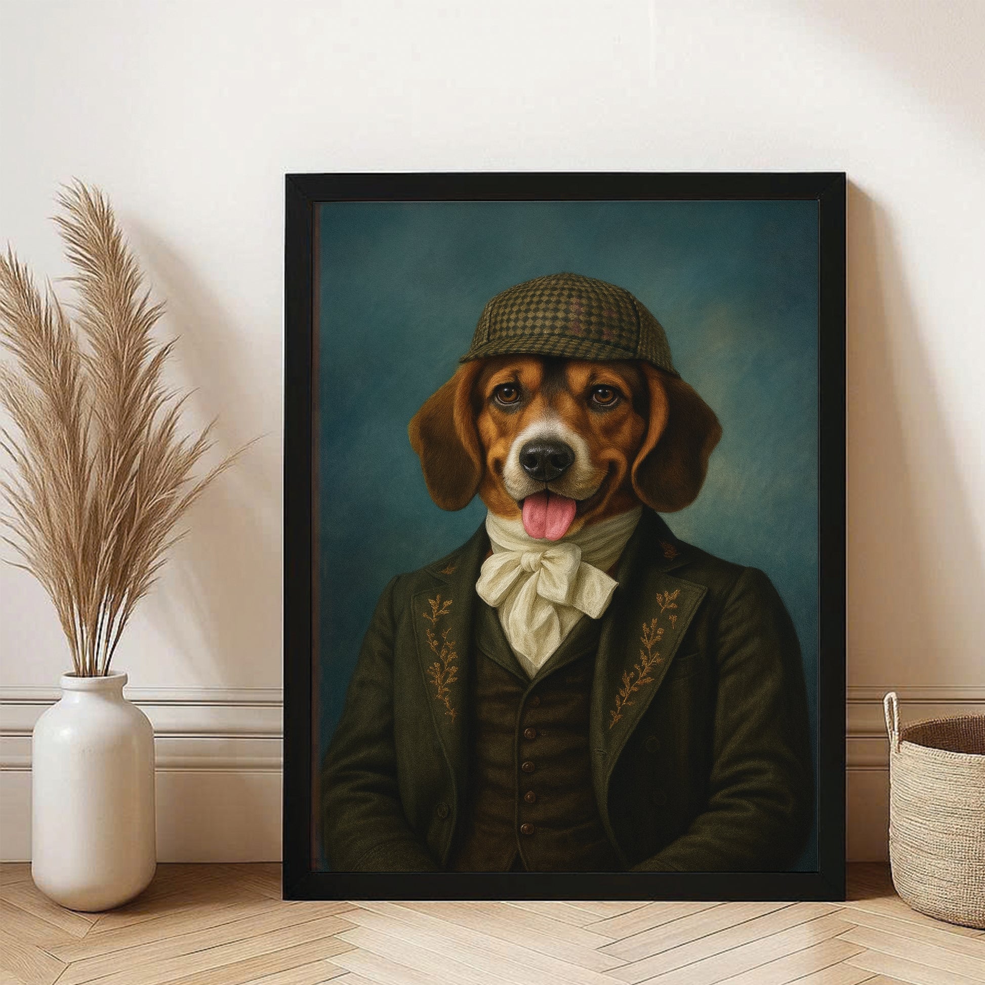 Custom Photo Detective Dog Canvas Framed Wall Art Gift For Dog Lovers