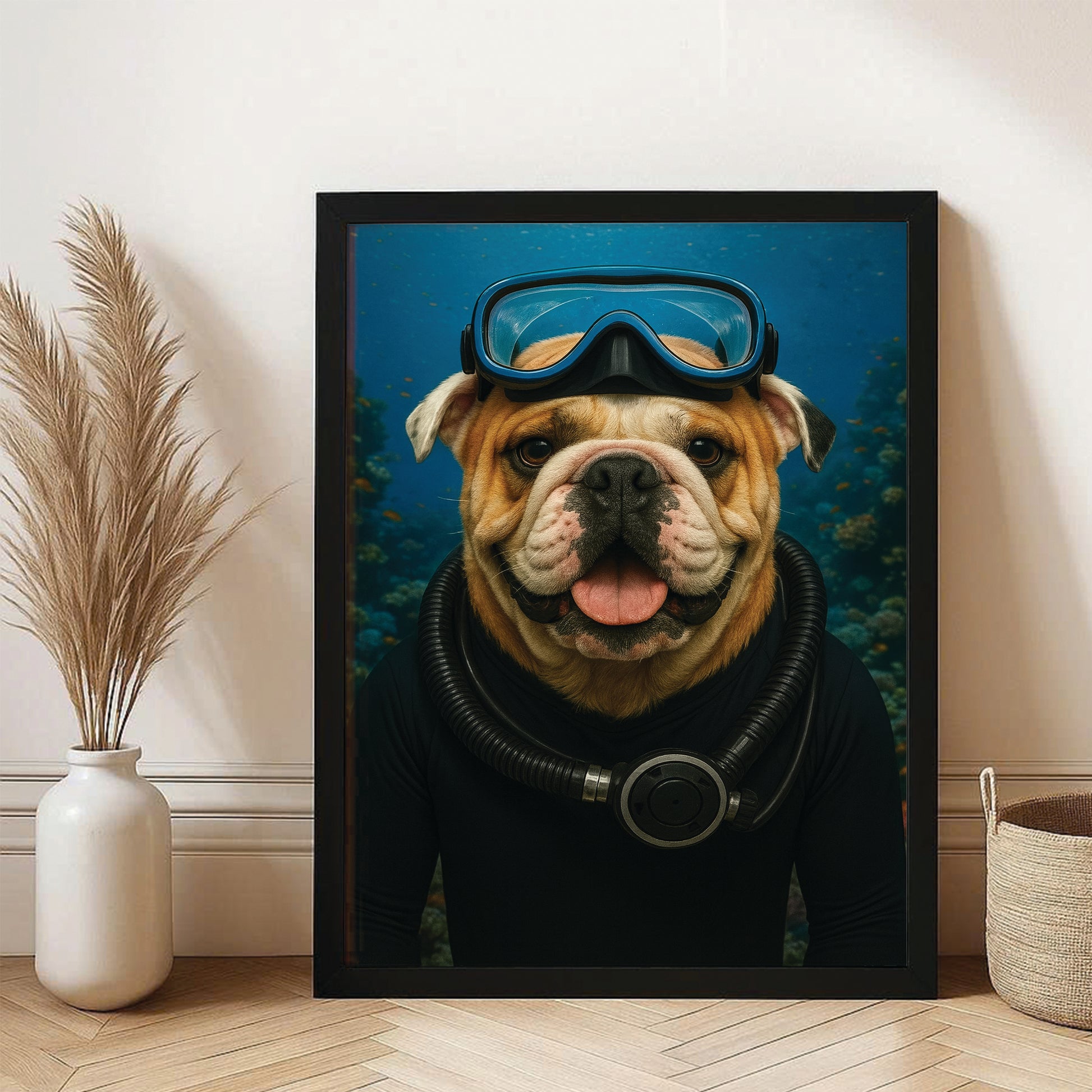 Custom Photo Scuba Diving Dog Gift For Dog Lovers