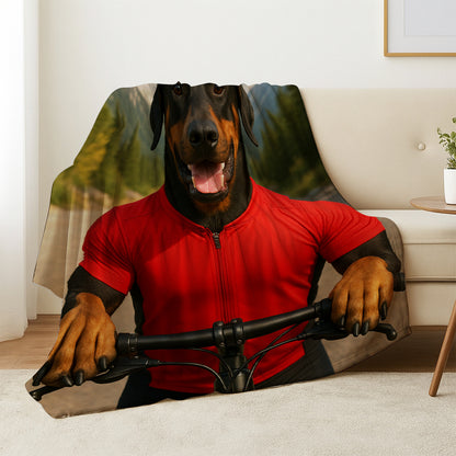 Custom Photo Cyclist Dart Bike Dog BlanketGift For Dog Lovers