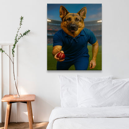 Custom Photo Bowler Dog Canvas Gift For Dog Lovers