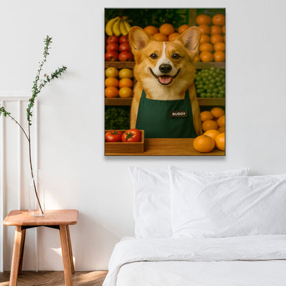 Custom Photo Grocer Store Dog Canvas Gift For Dog Lovers