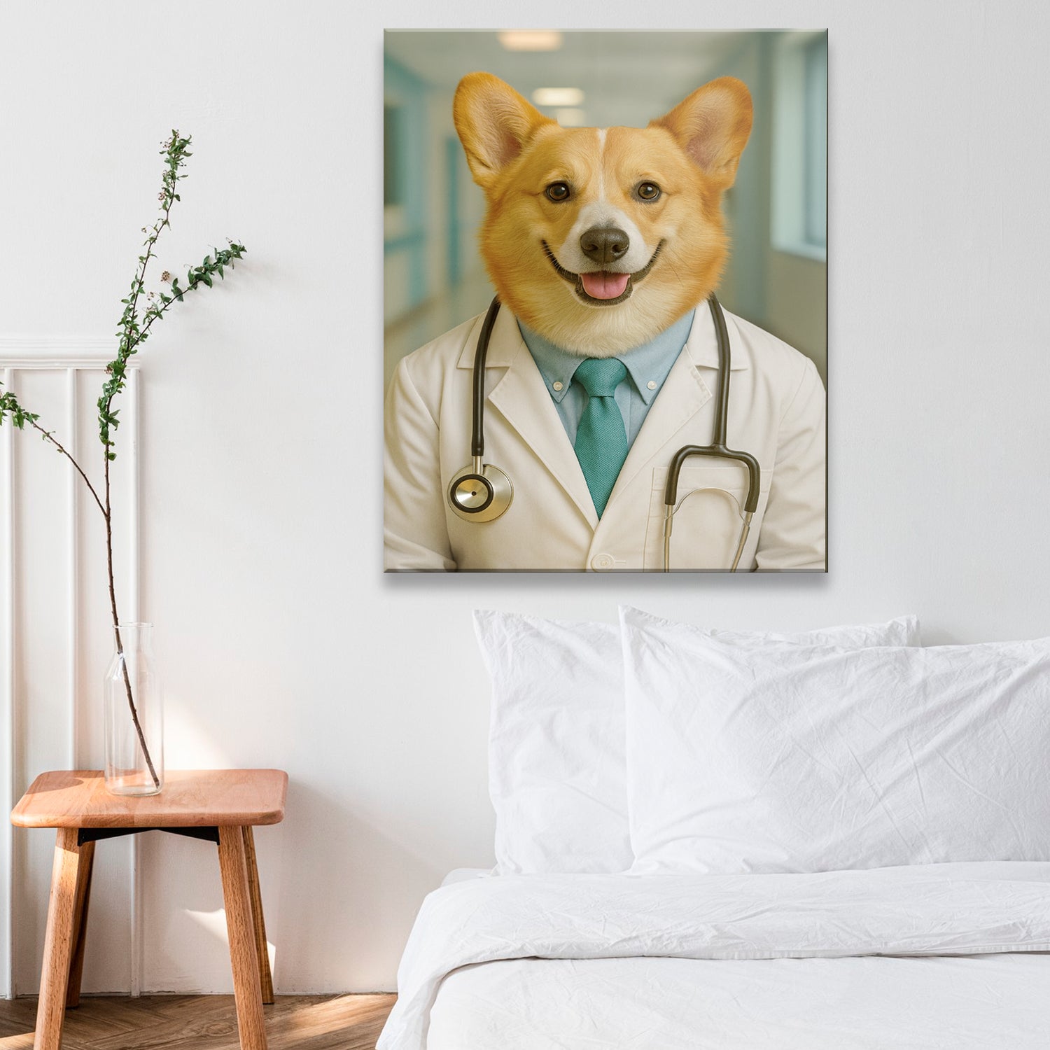 Custom Photo Doctor Dog Canvas Gift For Dog Lovers