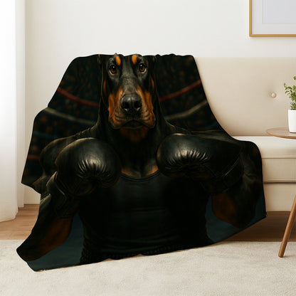 Custom Photo Boxing Dog BlanketGift For Dog Lovers